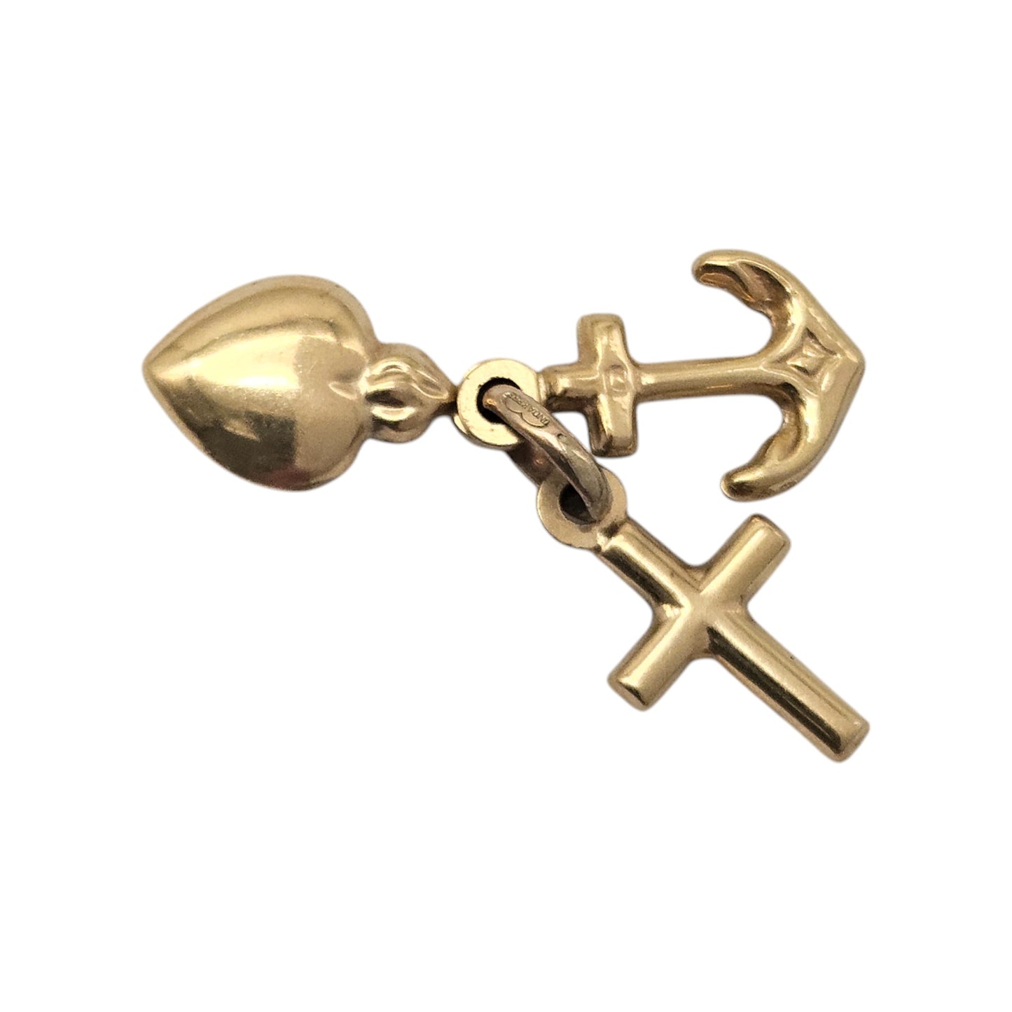 Unoaerre 9ct Yellow Gold Faith, Hope & Charity Charm L 1.1 cm 0.9 g.