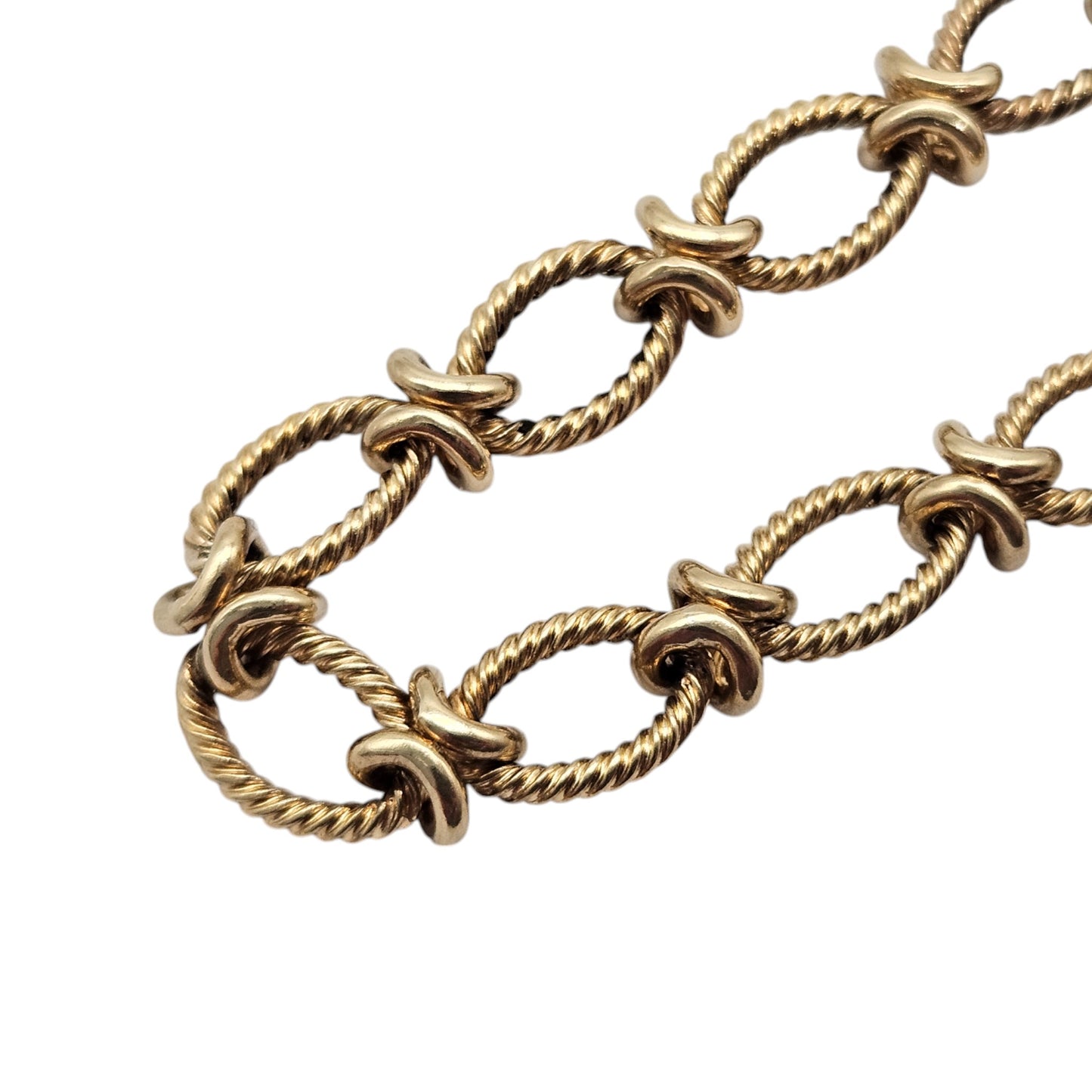 9ct 375 Yellow Gold Fancy Link Bracelet 1961 L 19.0 cm 12.9 g.