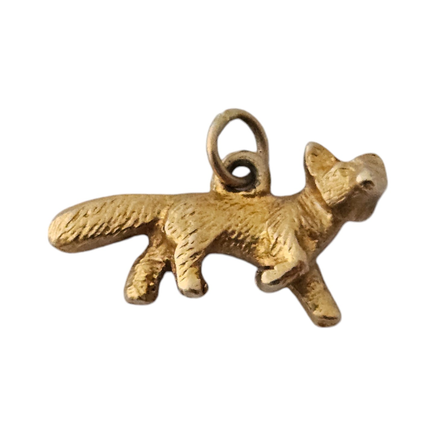 9ct 375 Yellow Gold Fox Charm c.1960's L 1.8 cm 1.9 g.