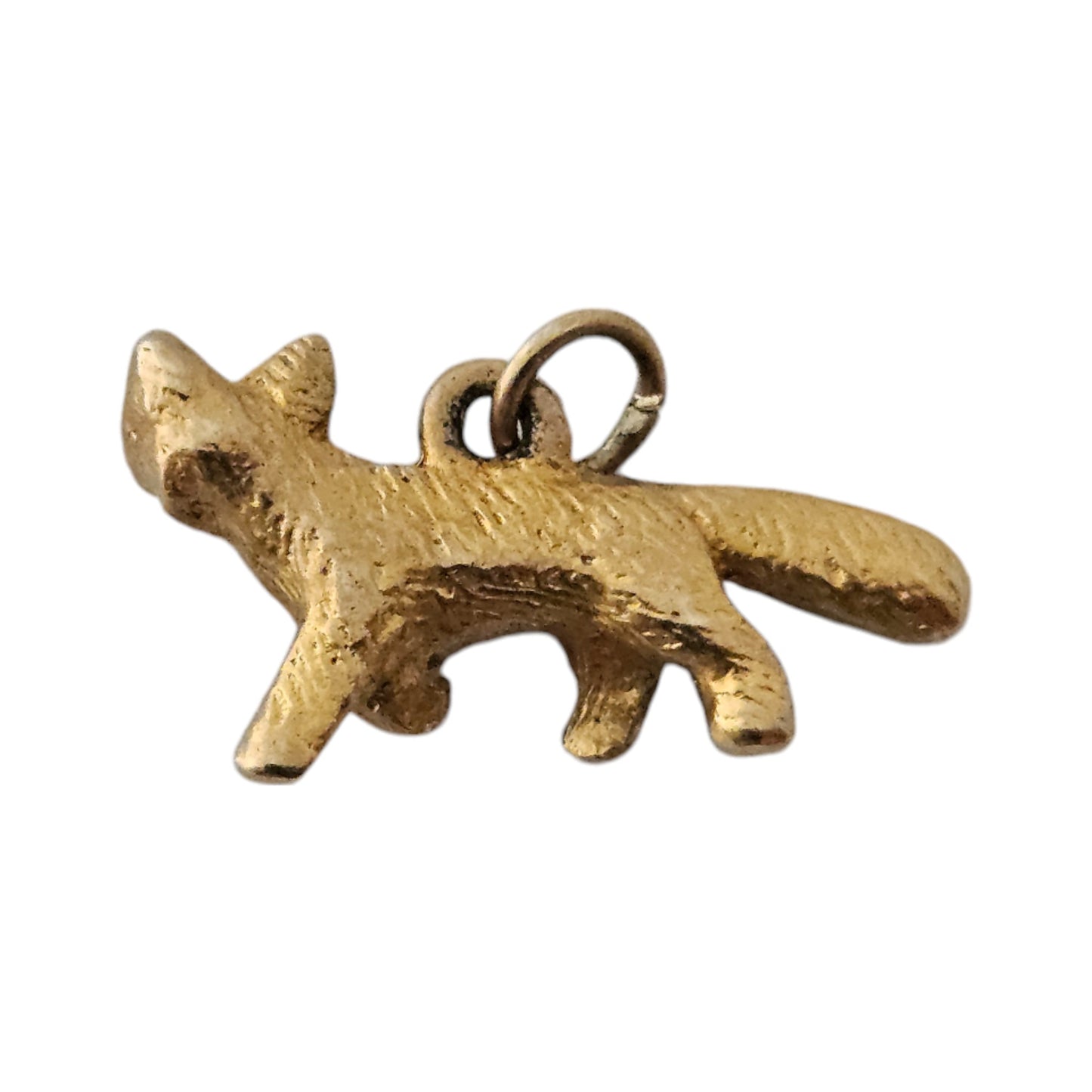 9ct 375 Yellow Gold Fox Charm c.1960's L 1.8 cm 1.9 g.