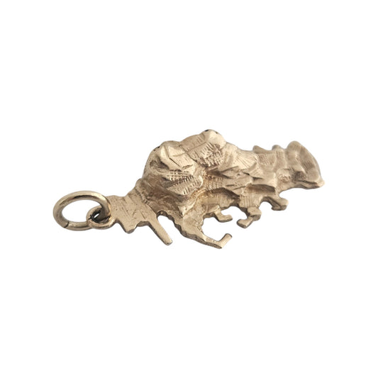 9ct 375 Yellow Gold Gibraltar Charm 1972 L 2.4 cm 3.1 g