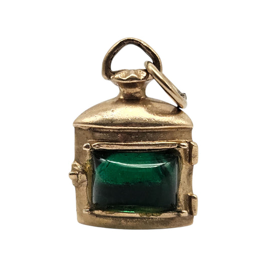 9ct 375 Yellow Gold Starboard Light Charm 1968 L 1.7 cm 2.4 g.