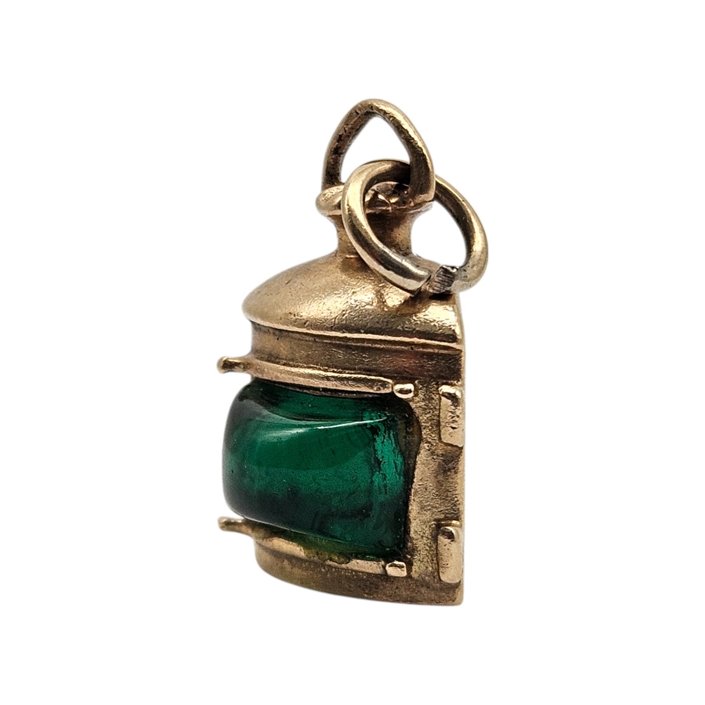 9ct 375 Yellow Gold Starboard Light Charm 1968 L 1.7 cm 2.4 g.