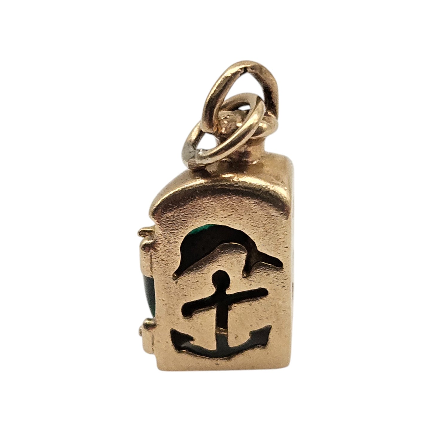 9ct 375 Yellow Gold Starboard Light Charm 1968 L 1.7 cm 2.4 g.