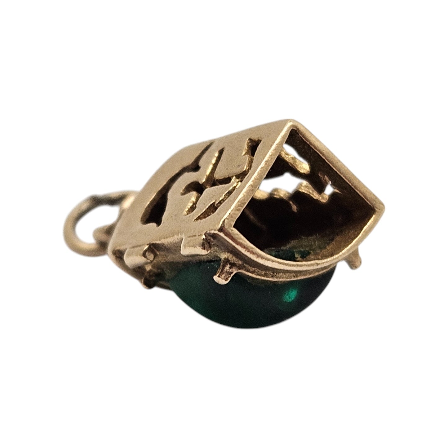 9ct 375 Yellow Gold Starboard Light Charm 1968 L 1.7 cm 2.4 g.