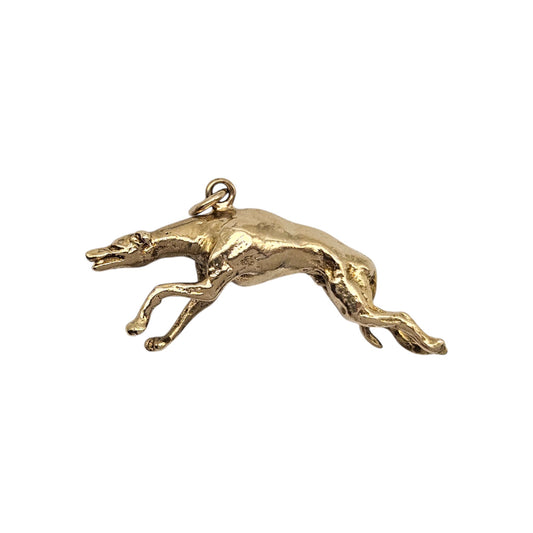9ct 375 Yellow Gold Greyhound Charm c.1961 L 2.8 cm 3.1 g.