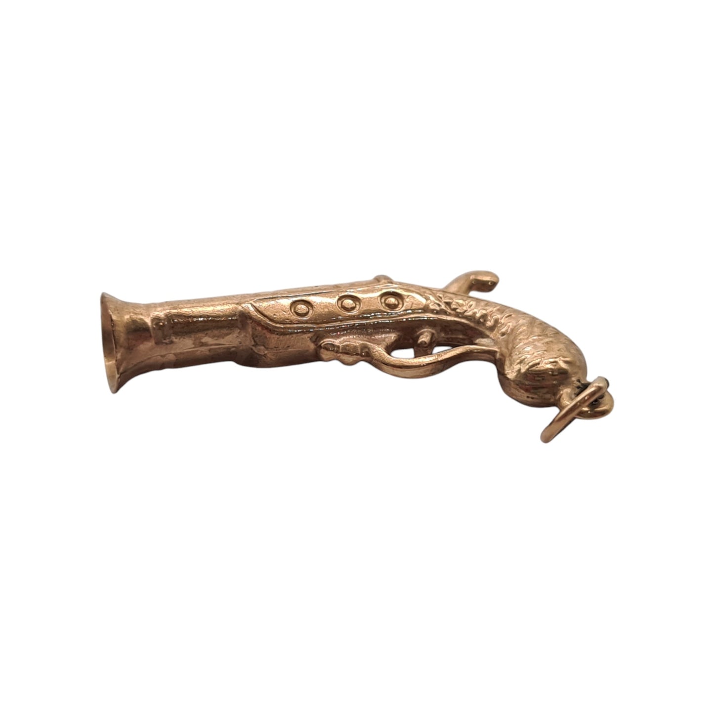 9ct 375 Yellow Gold Gun Charm 1965 L 2.5 cm 1.1 g.