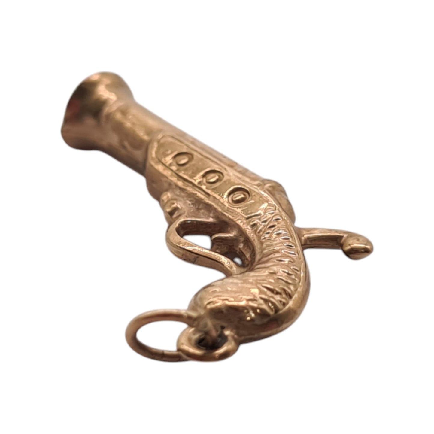 9ct 375 Yellow Gold Gun Charm 1965 L 2.5 cm 1.1 g.