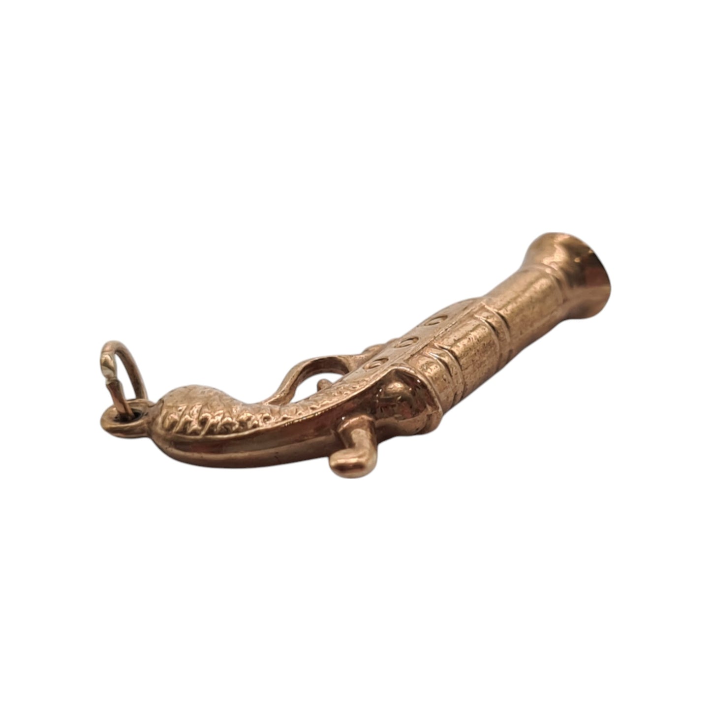 9ct 375 Yellow Gold Gun Charm 1965 L 2.5 cm 1.1 g.