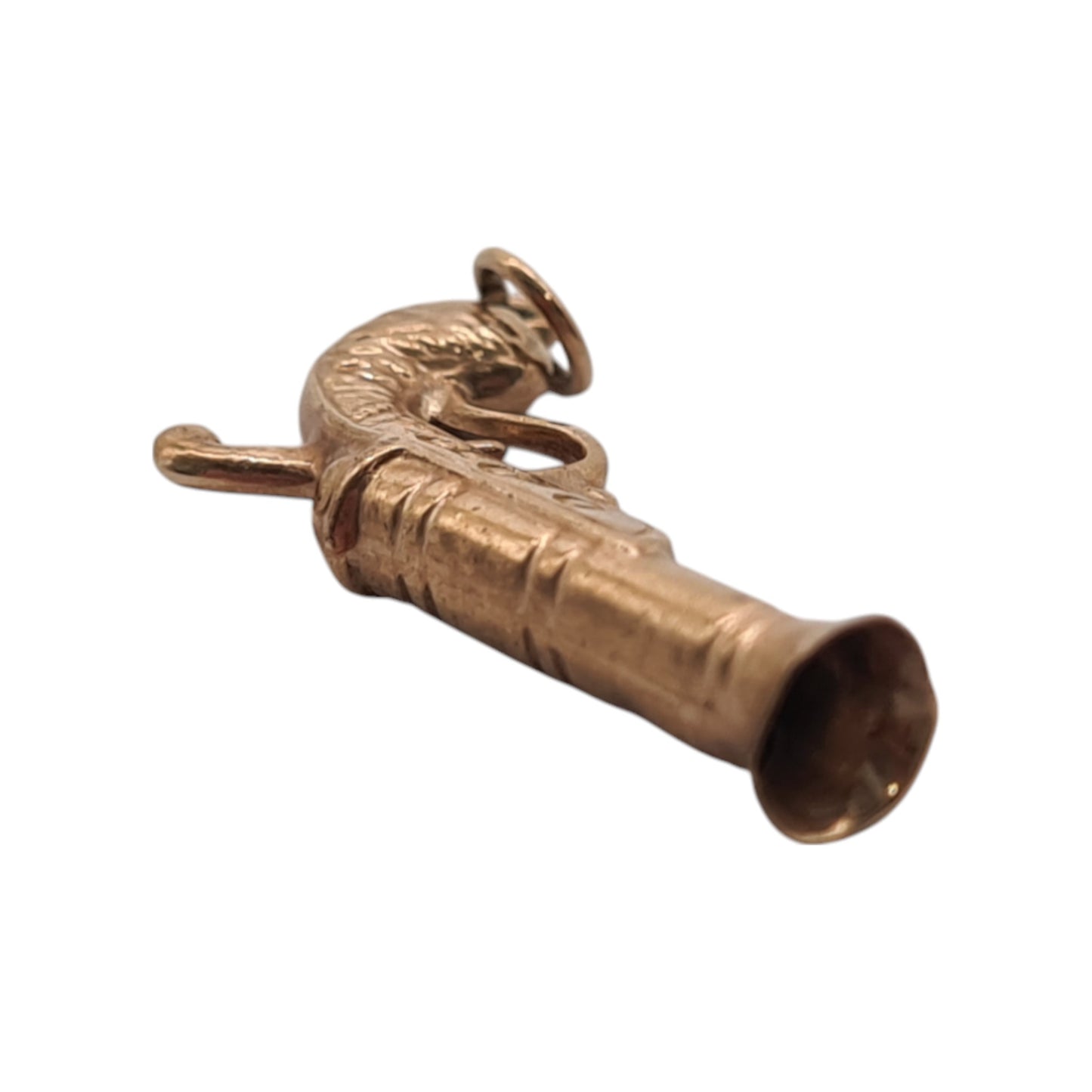 9ct 375 Yellow Gold Gun Charm 1965 L 2.5 cm 1.1 g.