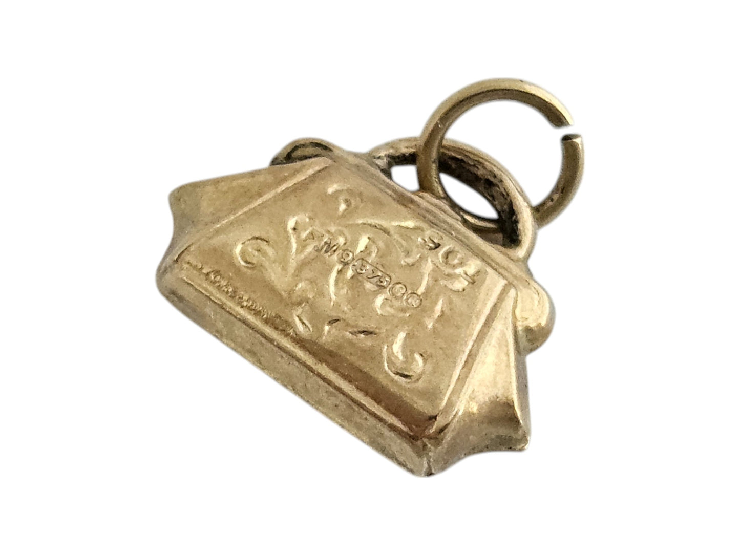 9ct 375 Yellow Gold Handbag Charm 1960 L 1.4 cm 0.6 g.