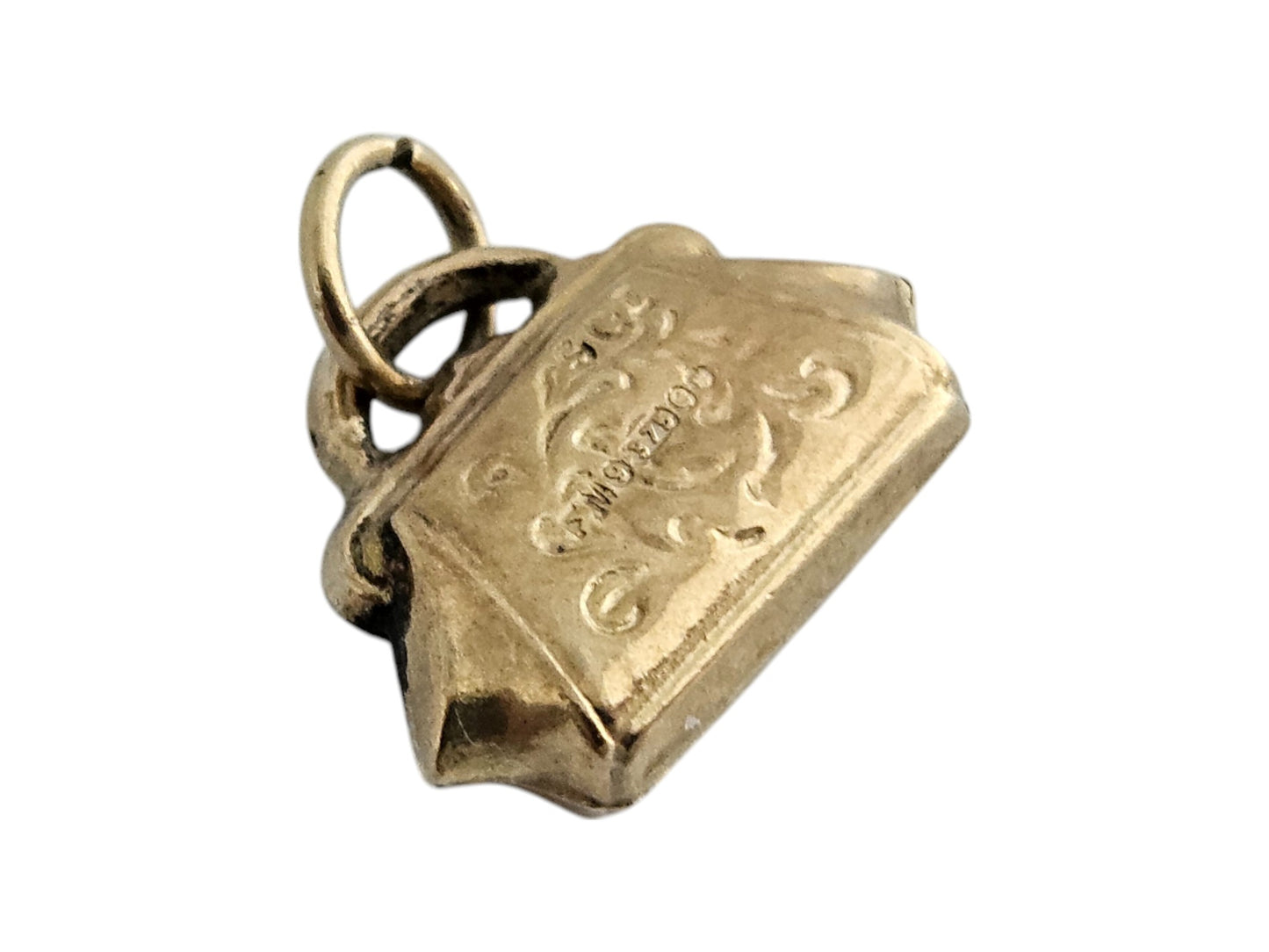 9ct 375 Yellow Gold Handbag Charm 1960 L 1.4 cm 0.6 g.
