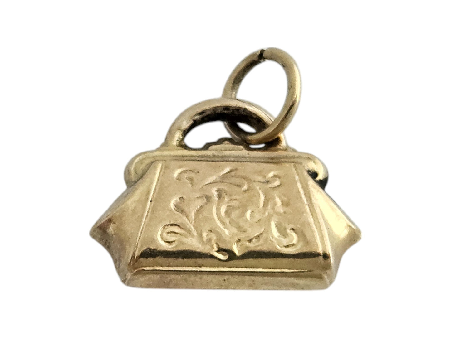 9ct 375 Yellow Gold Handbag Charm 1960 L 1.4 cm 0.6 g.
