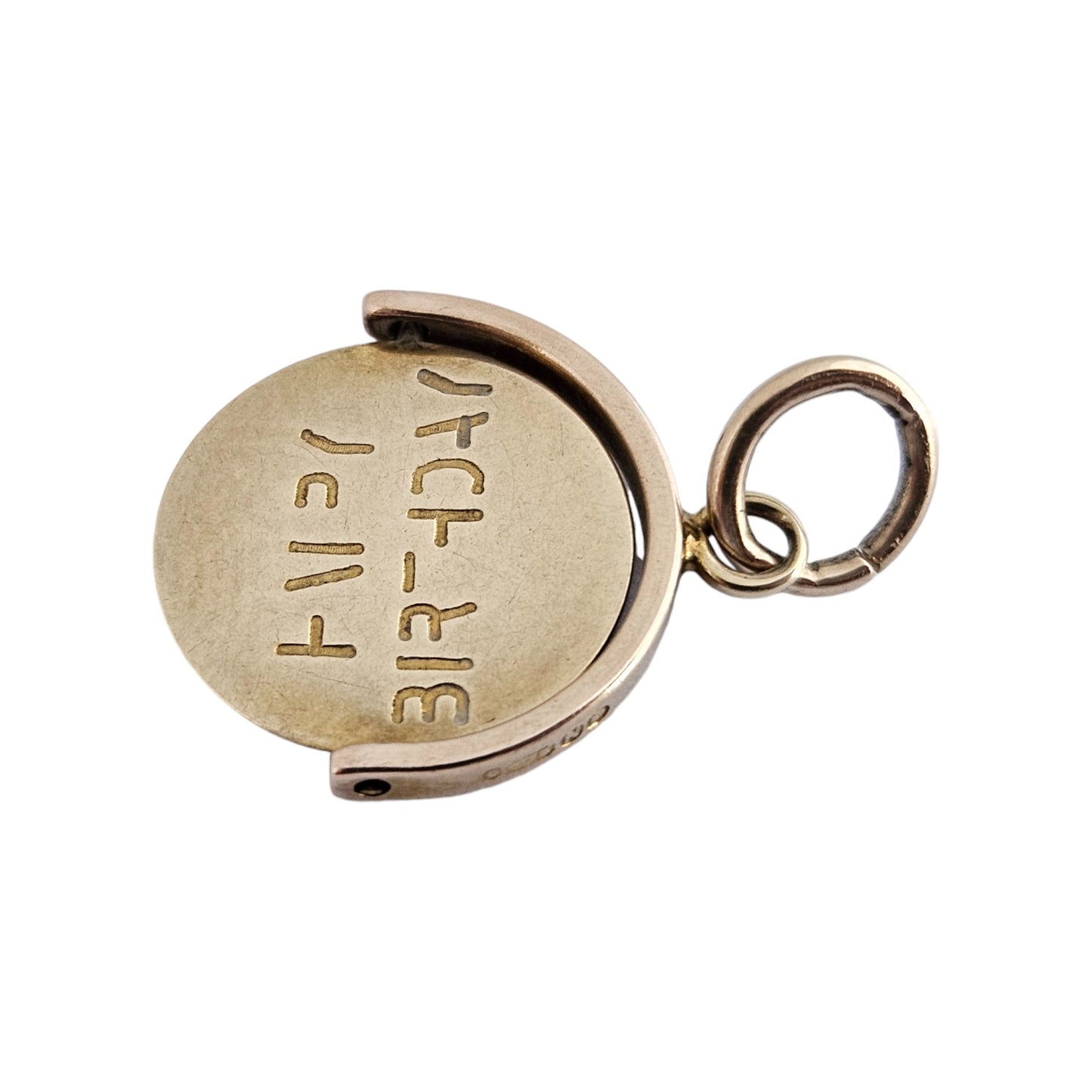 Rare 9ct 375 Yellow Gold "Happy Birthday" Spinning Charm 1948 L 1.3 cm 1.0 g.