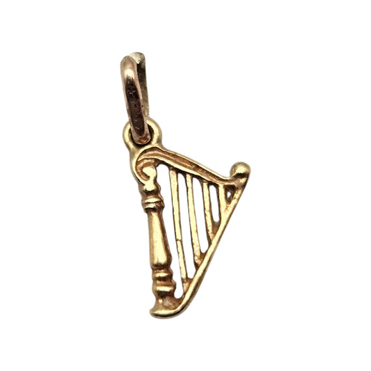 Unoaerre 9ct 375 Yellow Gold Harp Charm L 1.2 cm 0.5 g.