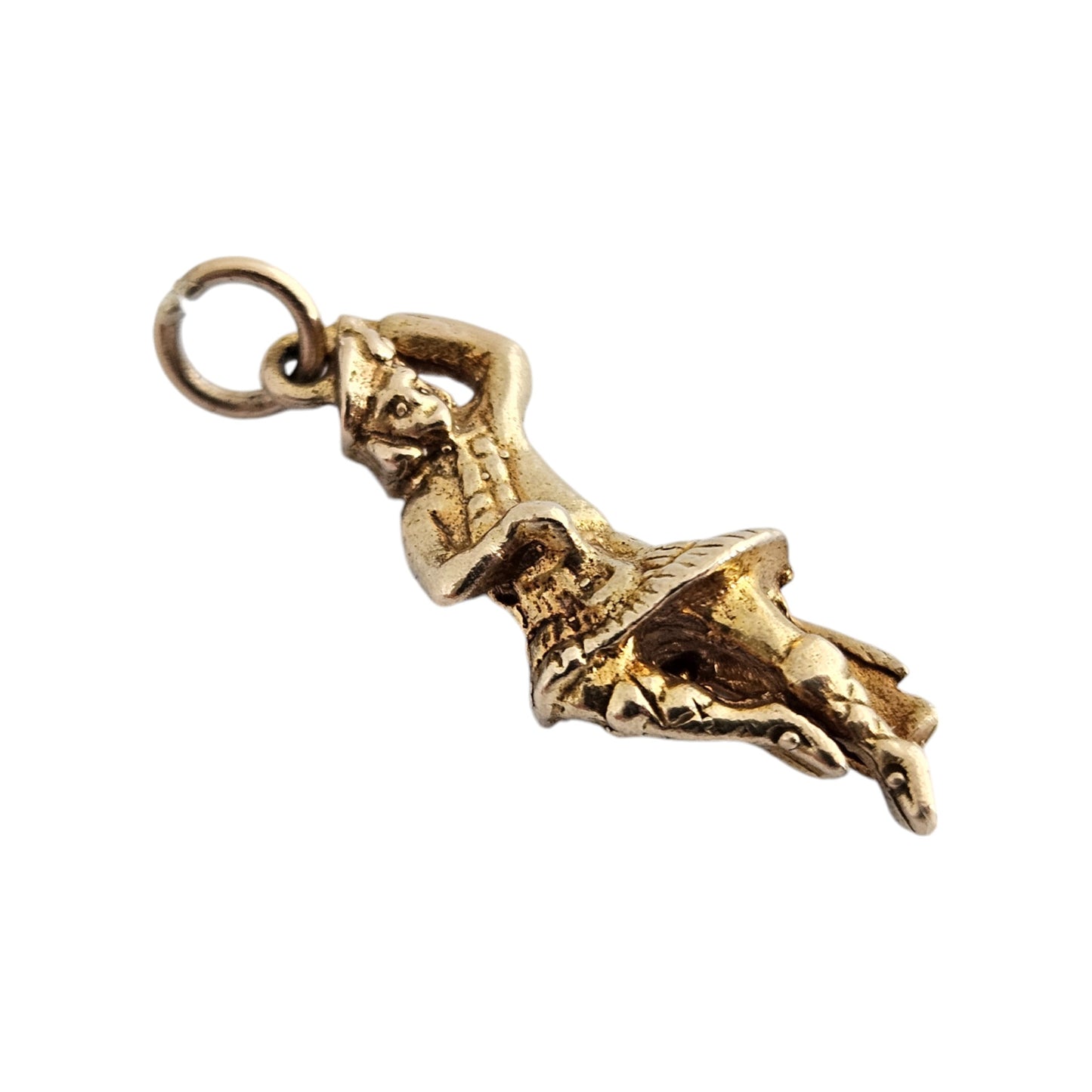 Scottish 9ct 375 Yellow Gold Highland Dancer Charm c.1960's L 2.2 cm 2.6 g.