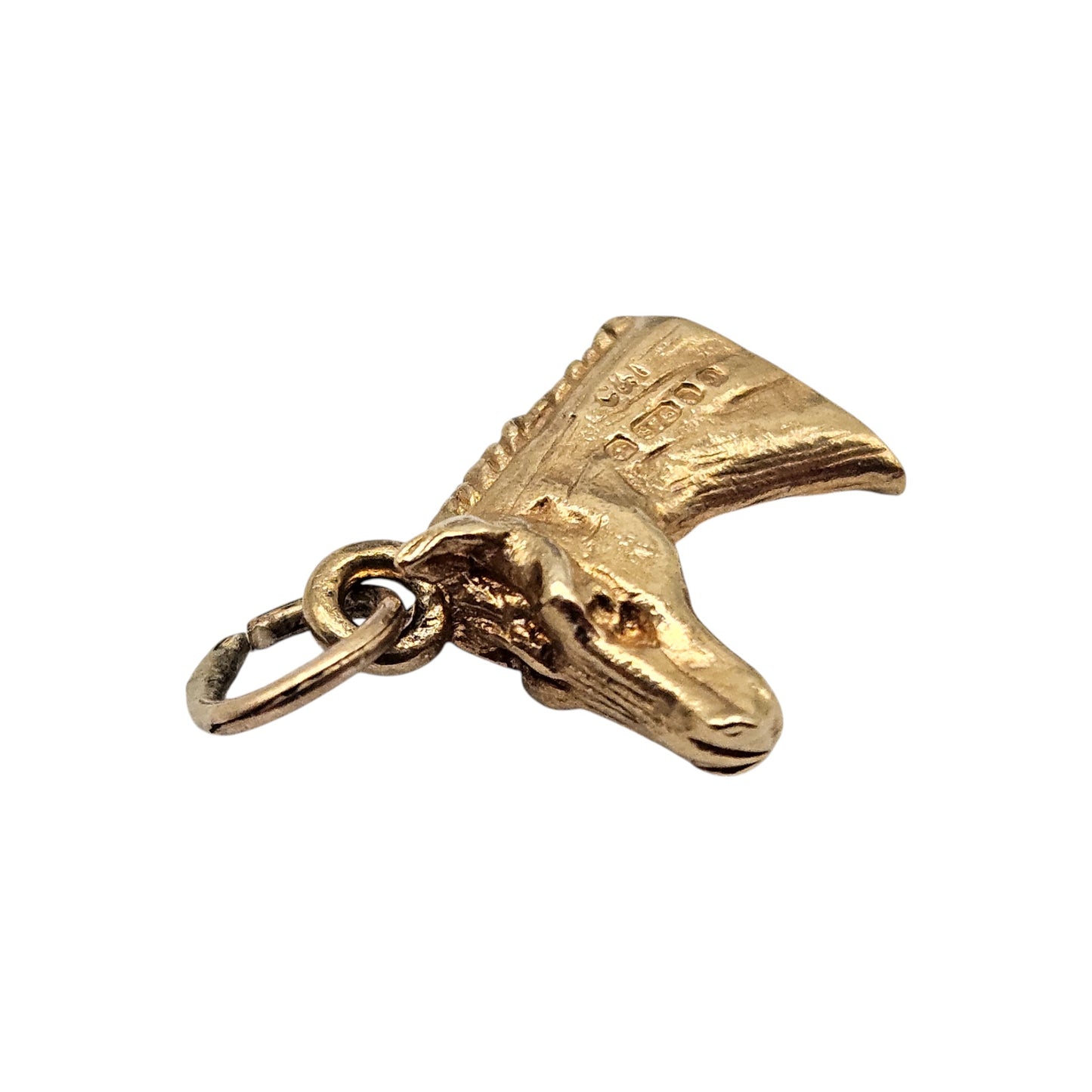 9ct 375 Yellow Gold Horse's Head Charm 1978 L 9 mm 1.4 g.