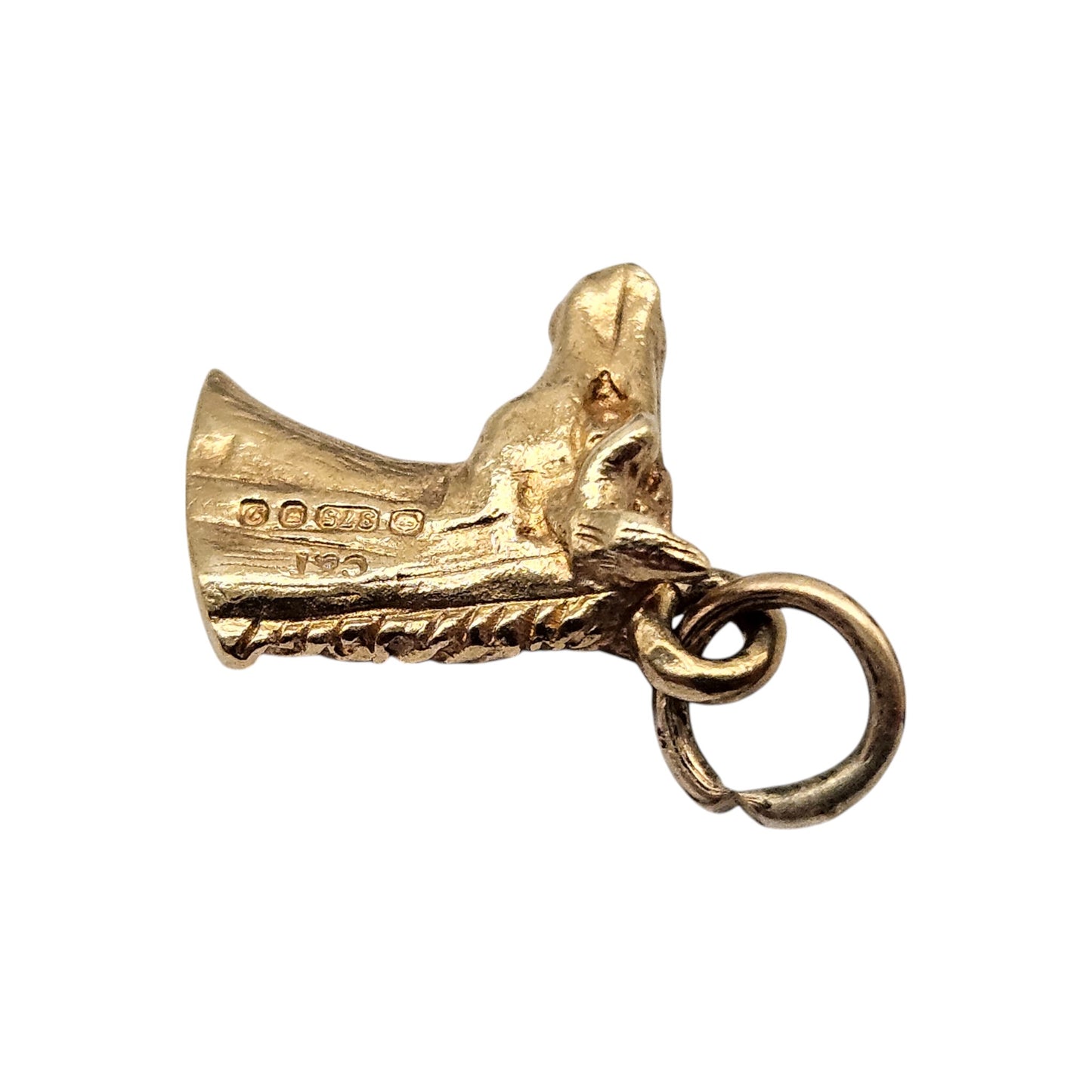 9ct 375 Yellow Gold Horse's Head Charm 1978 L 9 mm 1.4 g.