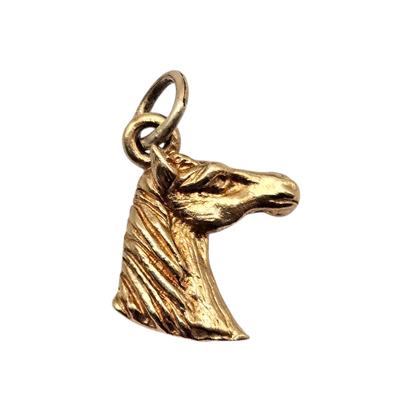 9ct 375 Yellow Gold Horse's Head Charm 1978 L 9 mm 1.4 g.