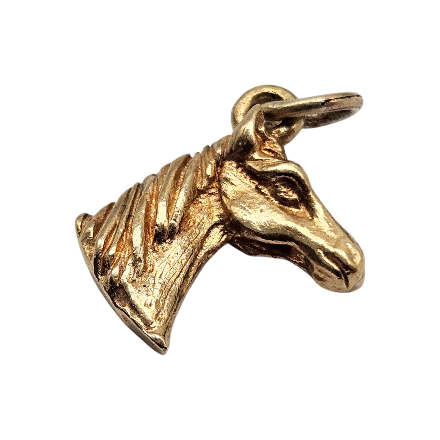 9ct 375 Yellow Gold Horse's Head Charm 1978 L 9 mm 1.4 g.