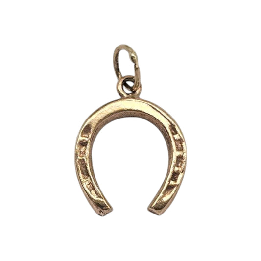 9ct 375 Yellow Gold Horseshoe Charm c.1960's L 1.1 cm 0.6 g.