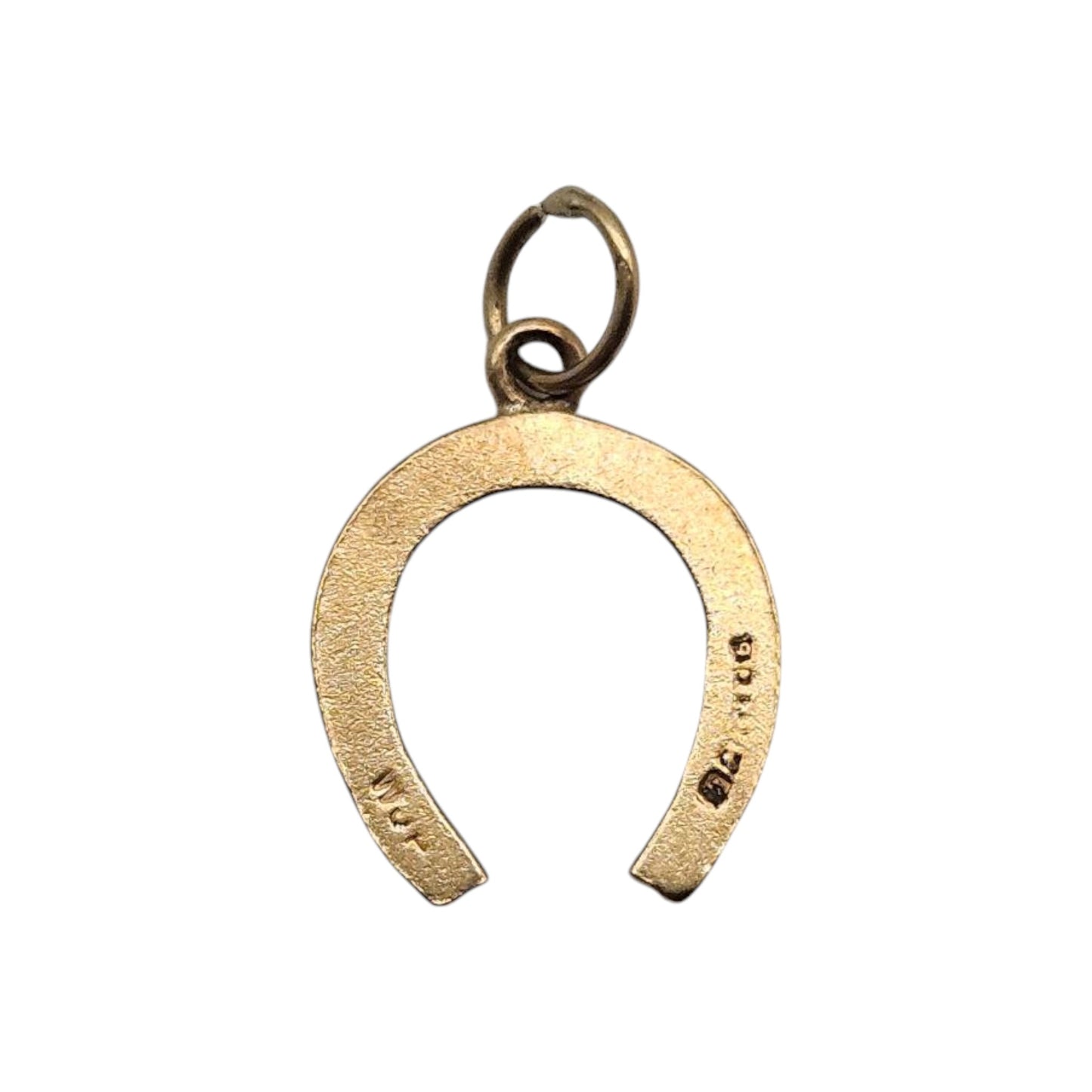9ct 375 Yellow Gold Horseshoe Charm c.1960's L 1.1 cm 0.6 g.