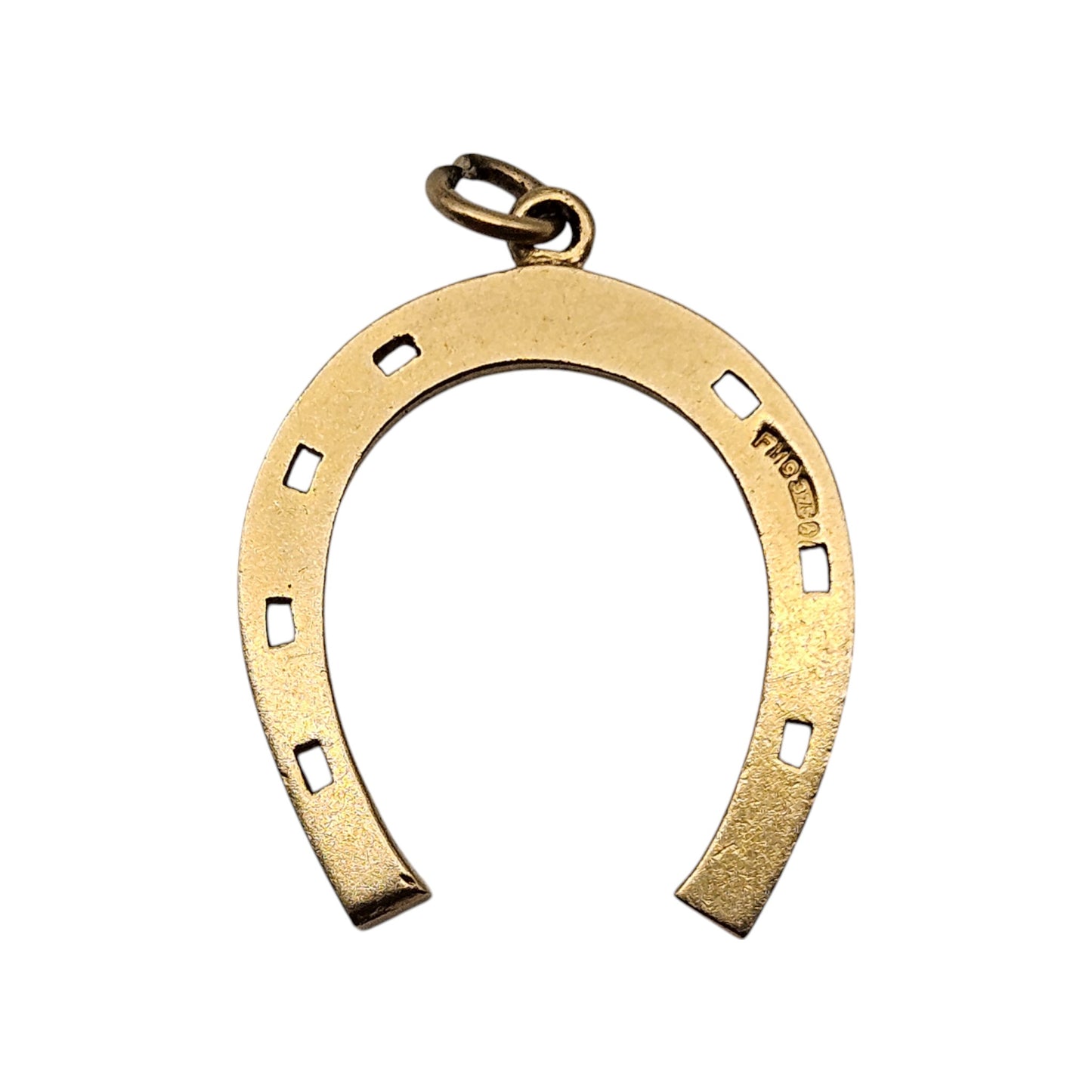 9ct 375 Yellow Gold Horseshoe Charm 1963 L 2.1 cm 1.6 g.
