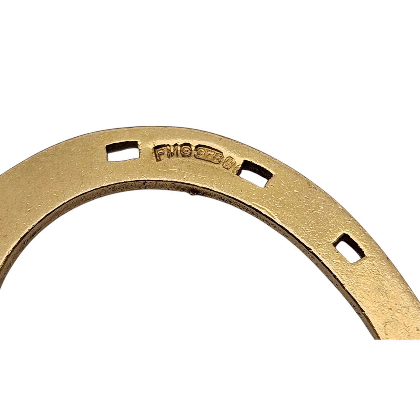 9ct 375 Yellow Gold Horseshoe Charm 1963 L 2.1 cm 1.6 g.