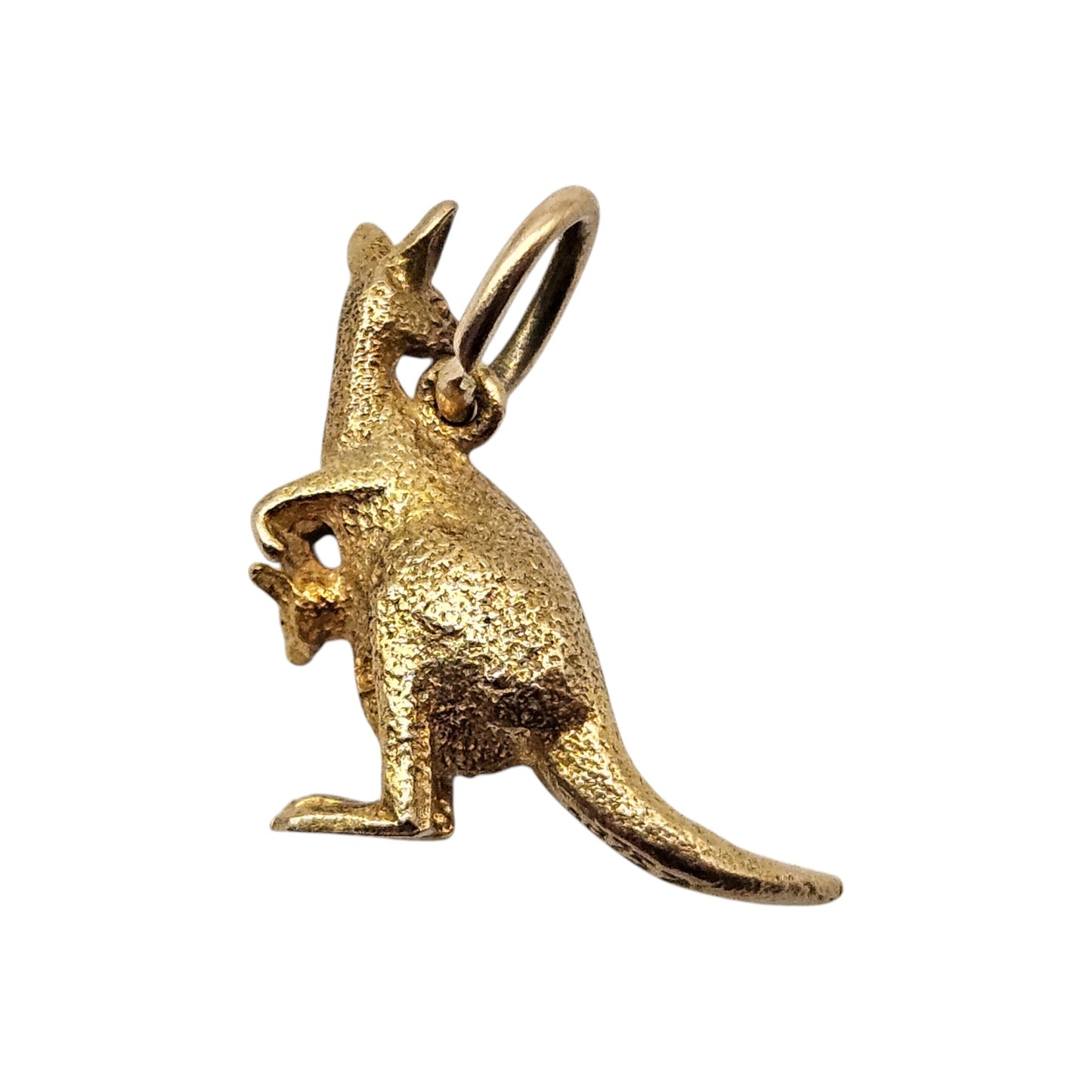 9ct Yellow Gold Kangaroo & Joey Charm c.1960's L 1.7 cm 2.7 g.