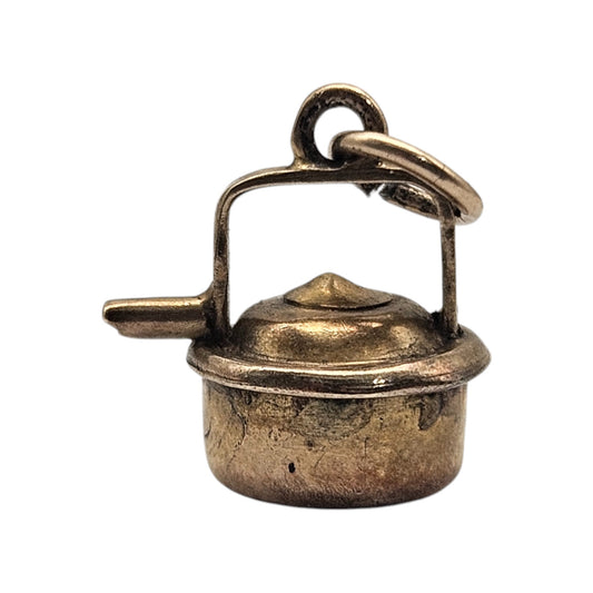 Antique 9ct Yellow Gold Kettle Charm c.1900 L 8 mm 0.7 g.