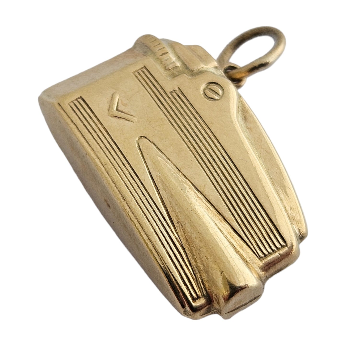 9ct 375 Yellow Gold Lighter Charm 1970 L 1.8 cm 1.3 g