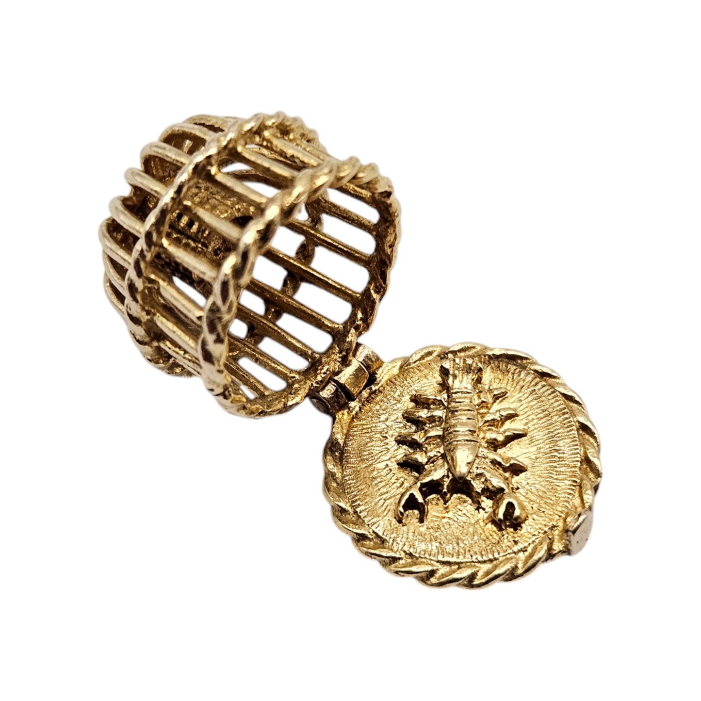 9ct 375 Yellow Gold Lobster Pot Opening Charm 1965 4.6 g.