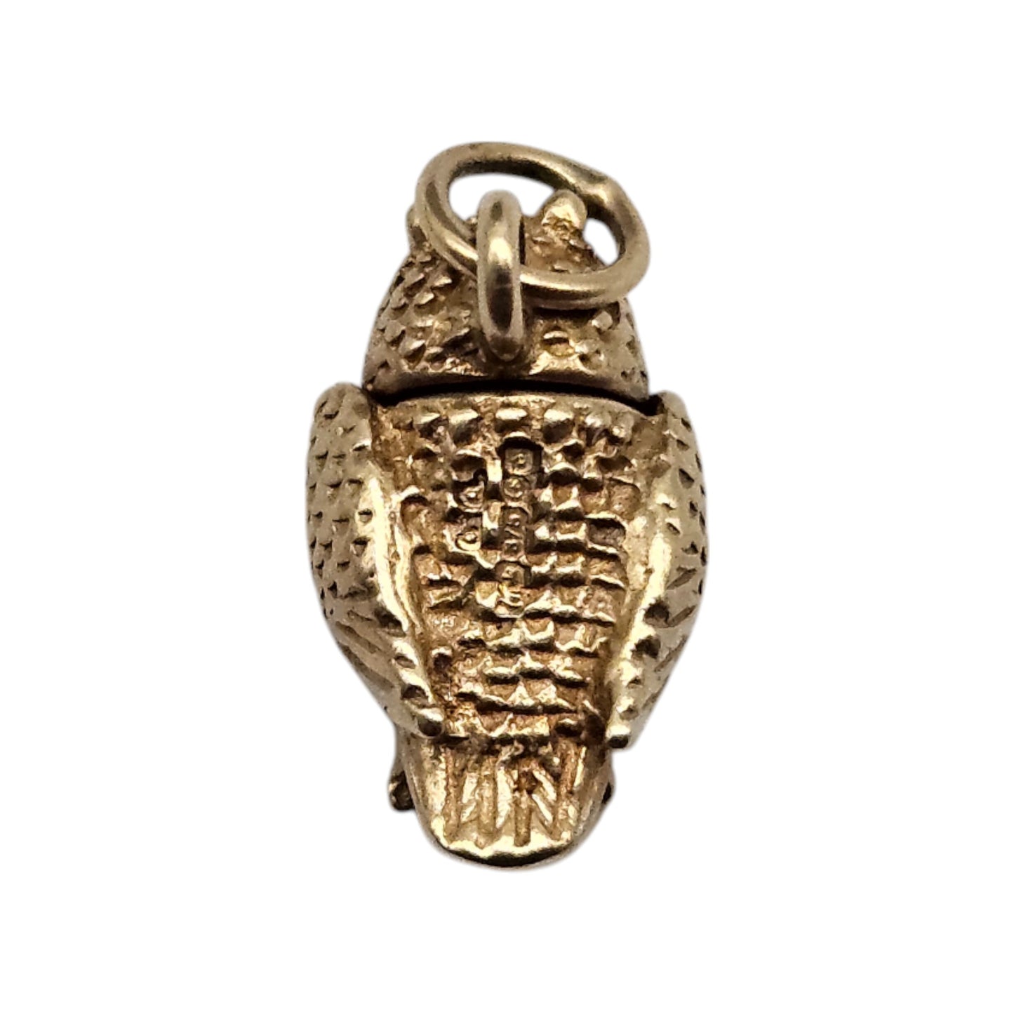 9ct 375 Yellow Gold Owl Articulated Charm c.1980's L 1.2 cm 1.6 g.