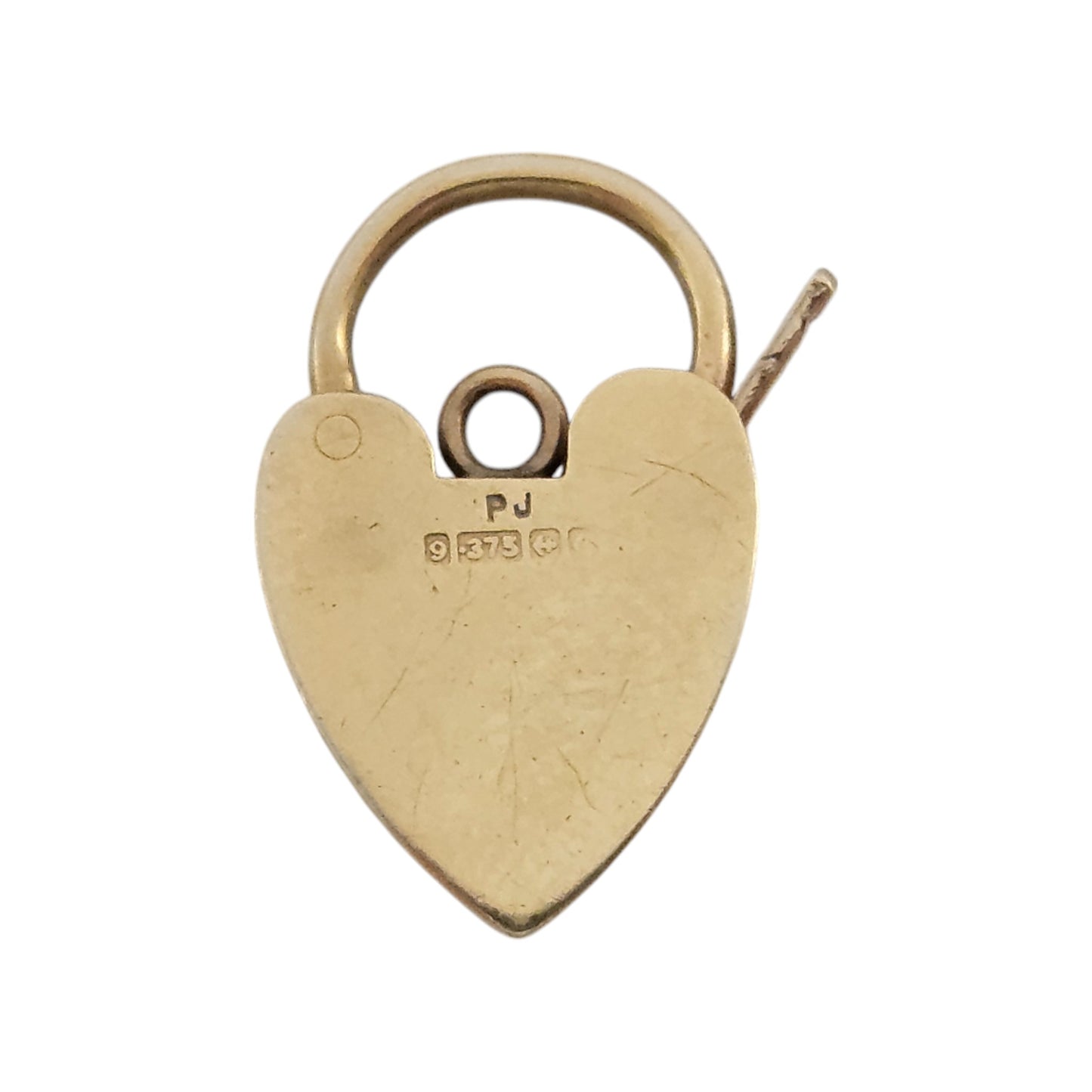 9ct 375 Yellow Gold Heart Shaped Padlock Clasp c.1970 L 2.3 cm 3.1 g.