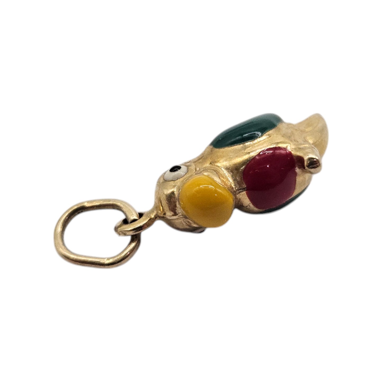 Pretty 9ct 375 Yellow Gold & Enamel Parrot Charm L 1.4 cm 0.8 g.