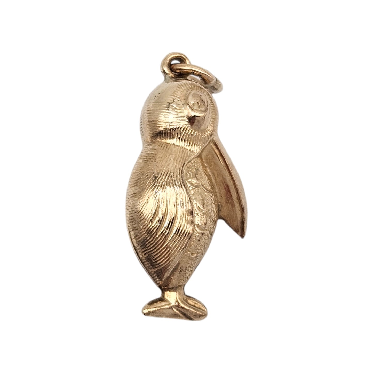 9ct 375 Yellow Gold Pelican Charm 1970 L 2.2 cm 1.3 g.