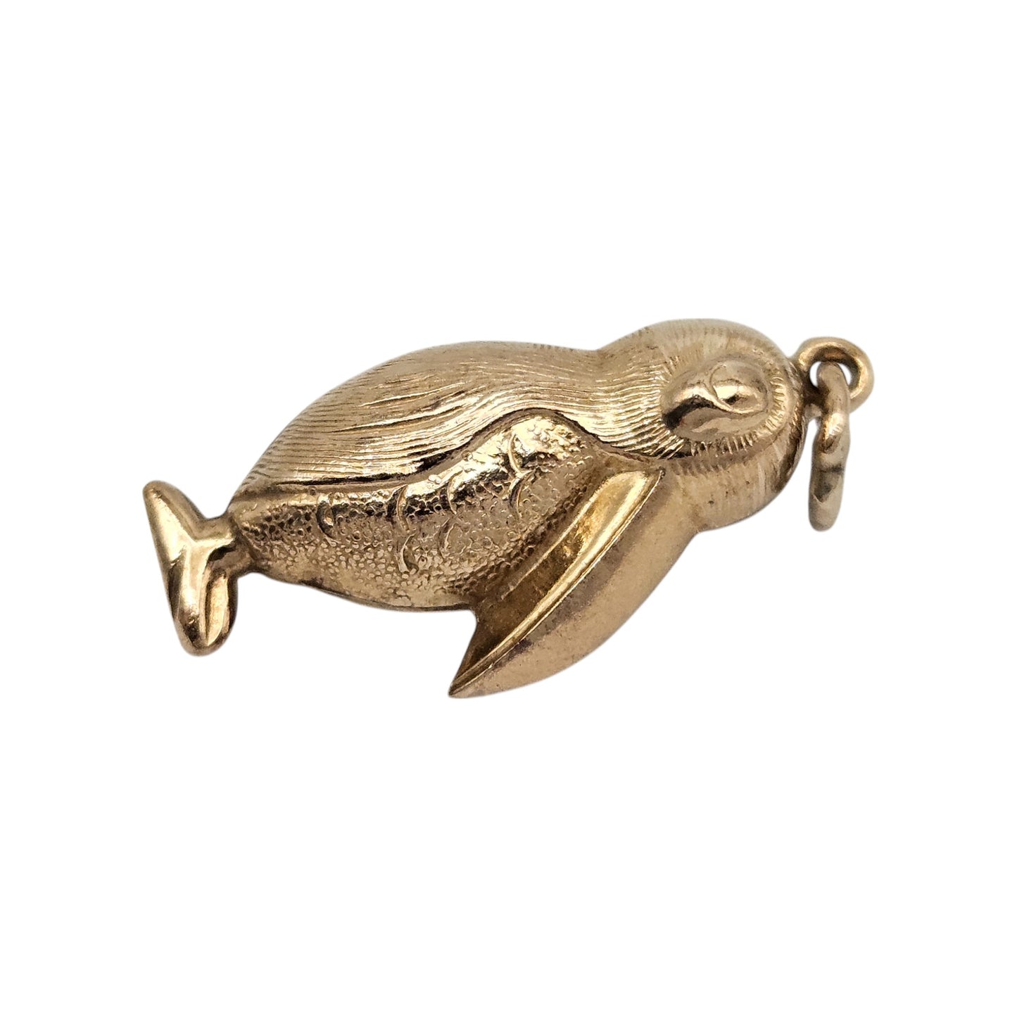 9ct 375 Yellow Gold Pelican Charm 1970 L 2.2 cm 1.3 g.