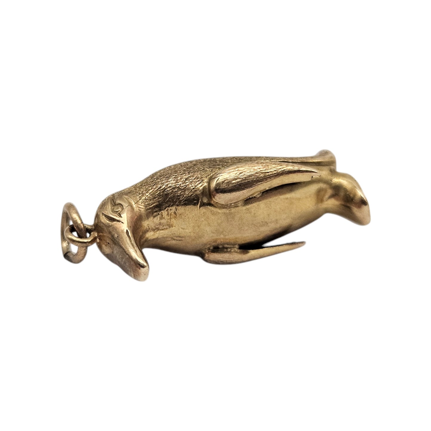 Georg Jensen 9ct 375 Yellow Gold Penguin Charm 1966 L 2.4 cm 1.9 g.