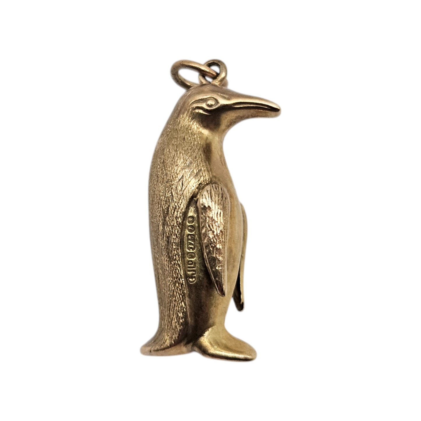 Georg Jensen 9ct 375 Yellow Gold Penguin Charm 1966 L 2.4 cm 1.9 g.