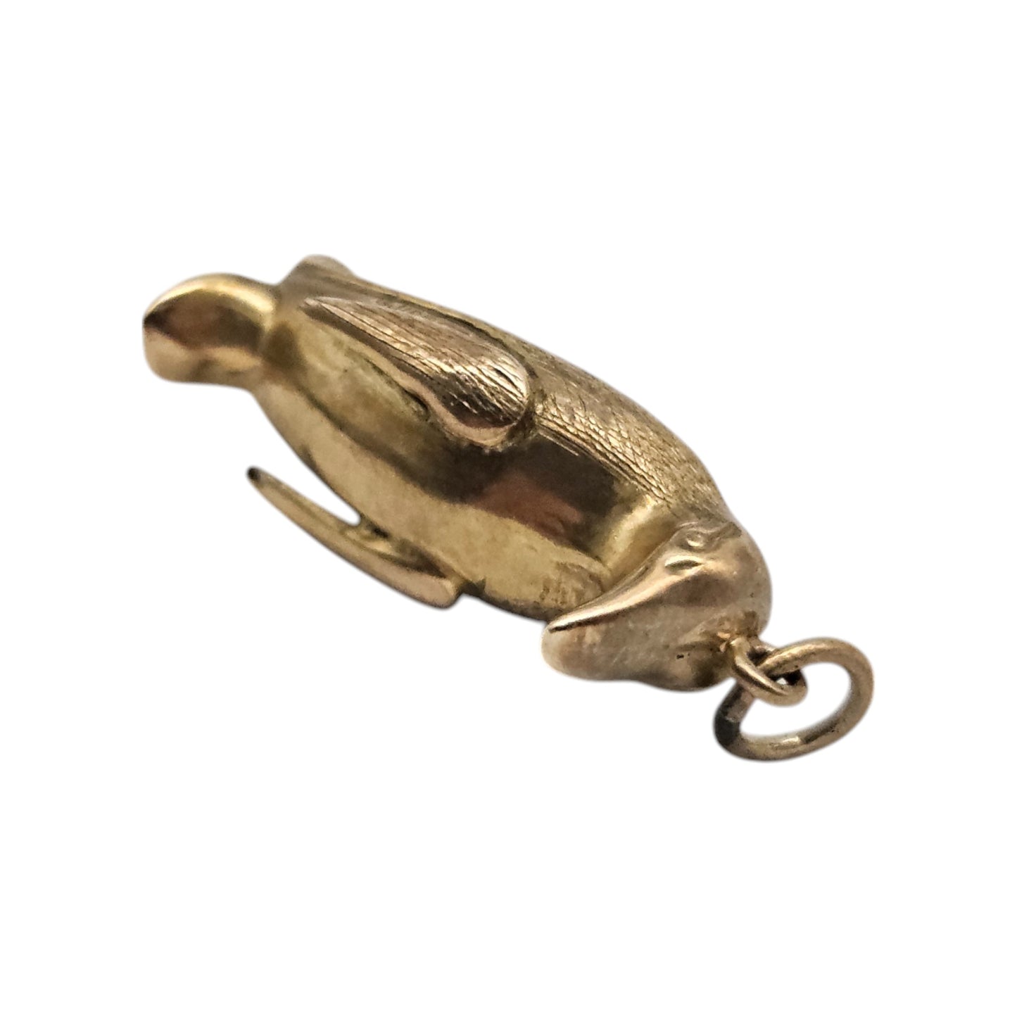 Georg Jensen 9ct 375 Yellow Gold Penguin Charm 1966 L 2.4 cm 1.9 g.