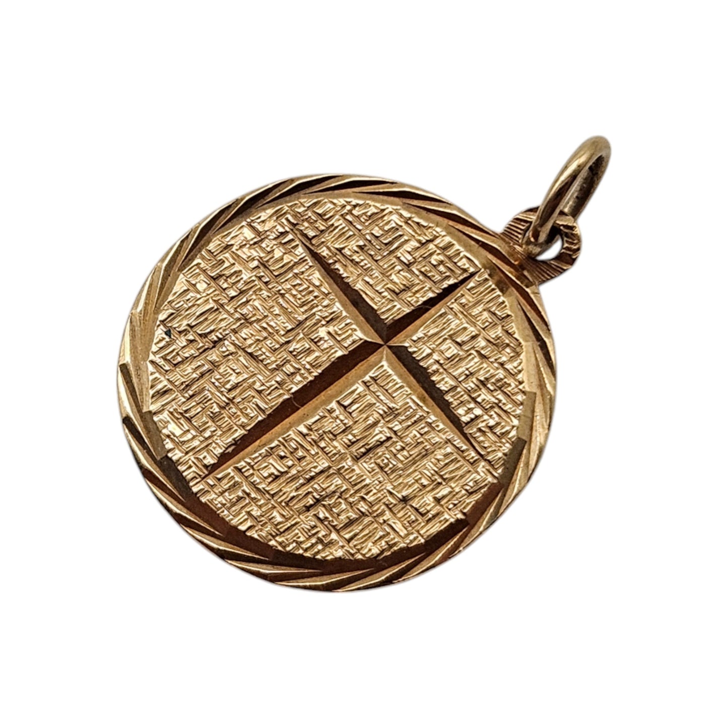 9ct 375 Yellow Gold Prayer Charm 1975 L 1.8 cm 2.7 g.