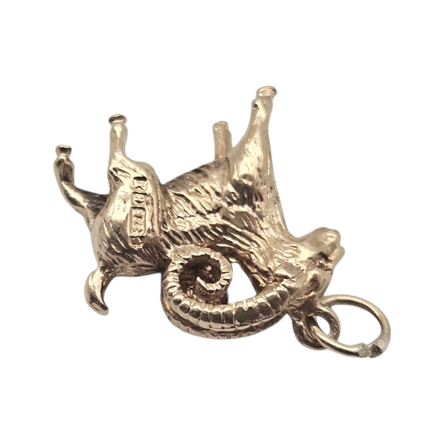 9ct 375 Yellow Gold Ram Charm 1972 L 1.3 cm 2.4 g.