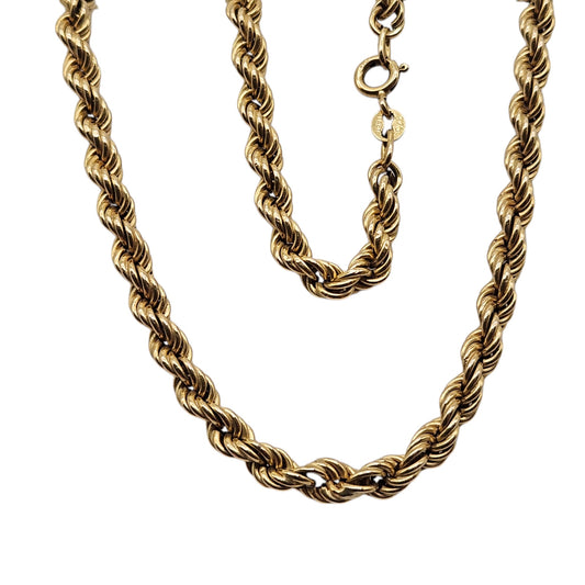 9ct 375 Yellow Gold Rope Twist Link Chain 59.9 cm 11.0 g