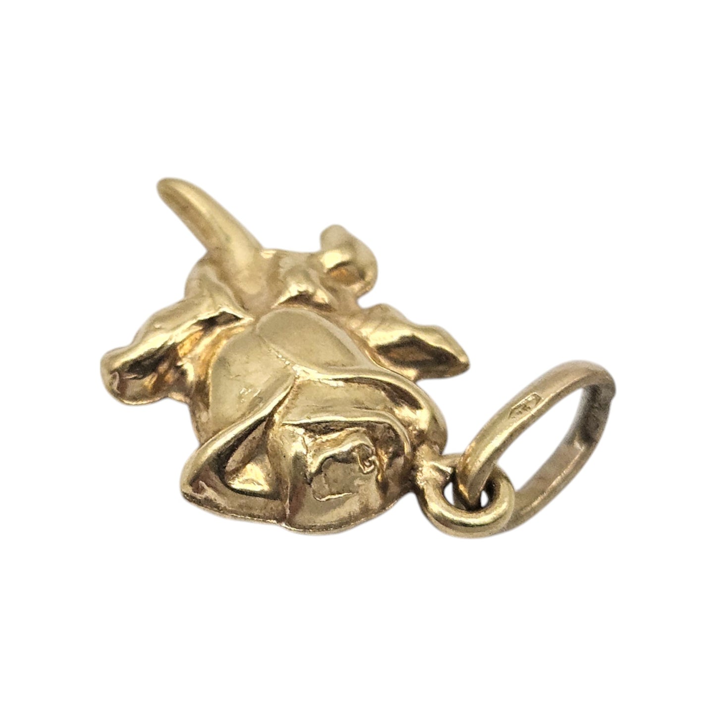 9ct 375 Yellow Gold Rose Charm L 1.4 cm 0.8 g.