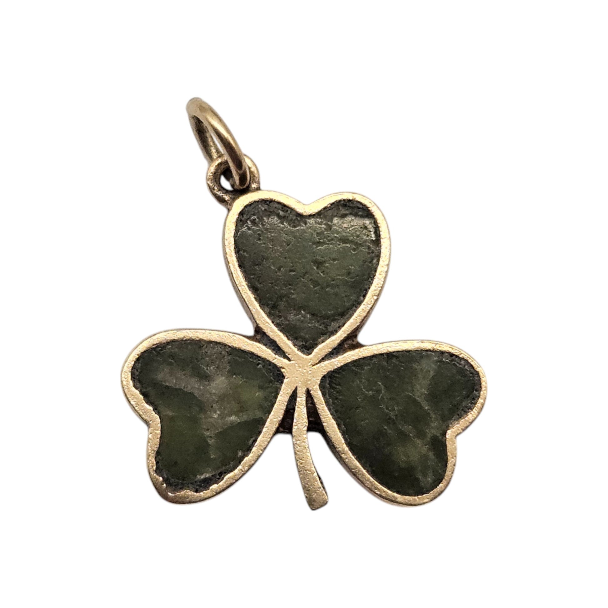9ct gold Shamrock Charm with Connemara Marble