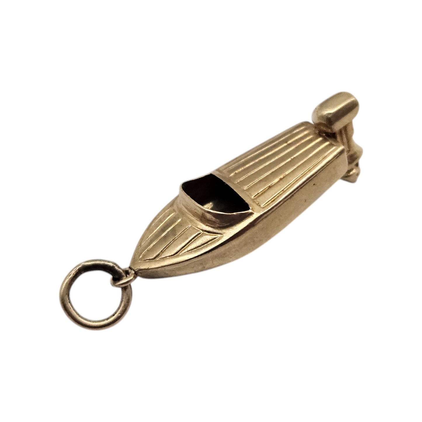 9ct 375 Yellow Gold Speedboat Charm 1971 L 2.2 cm 1.1 g.