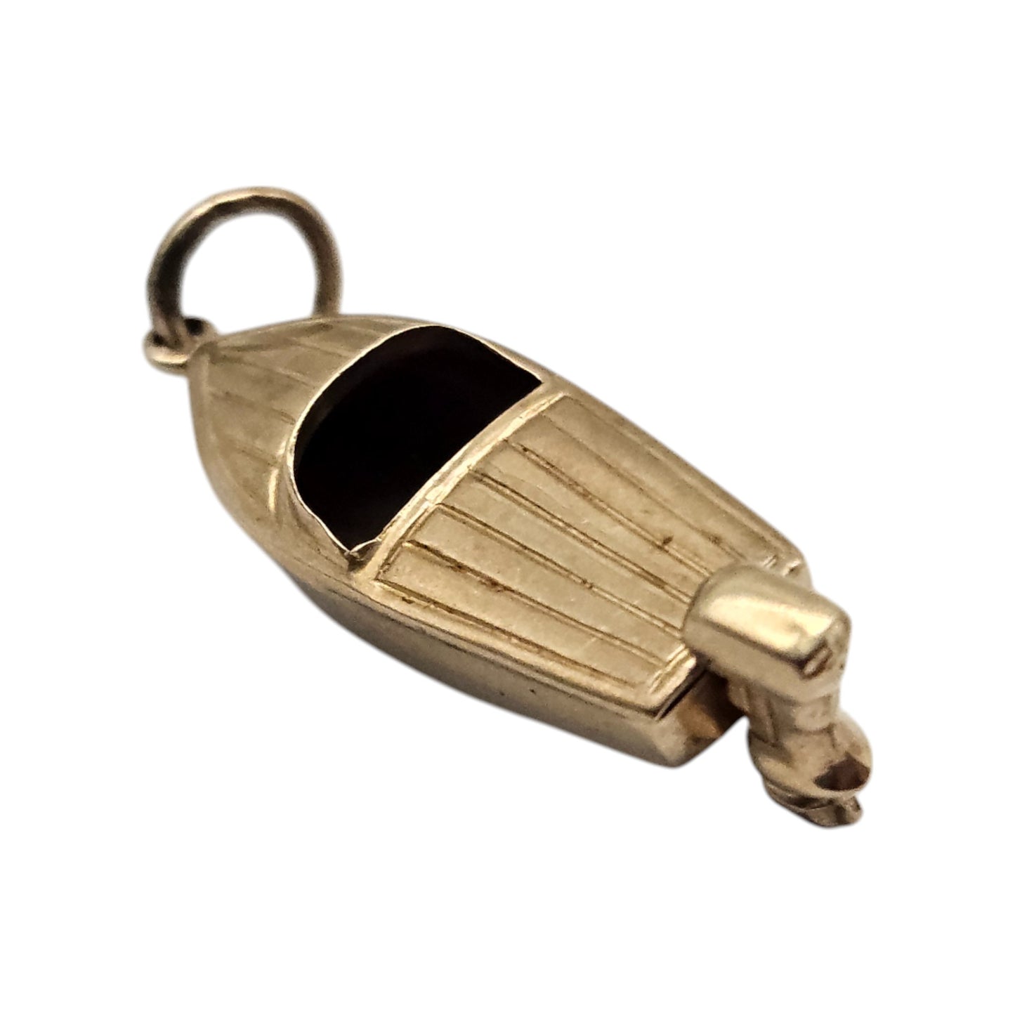 9ct 375 Yellow Gold Speedboat Charm 1971 L 2.2 cm 1.1 g.