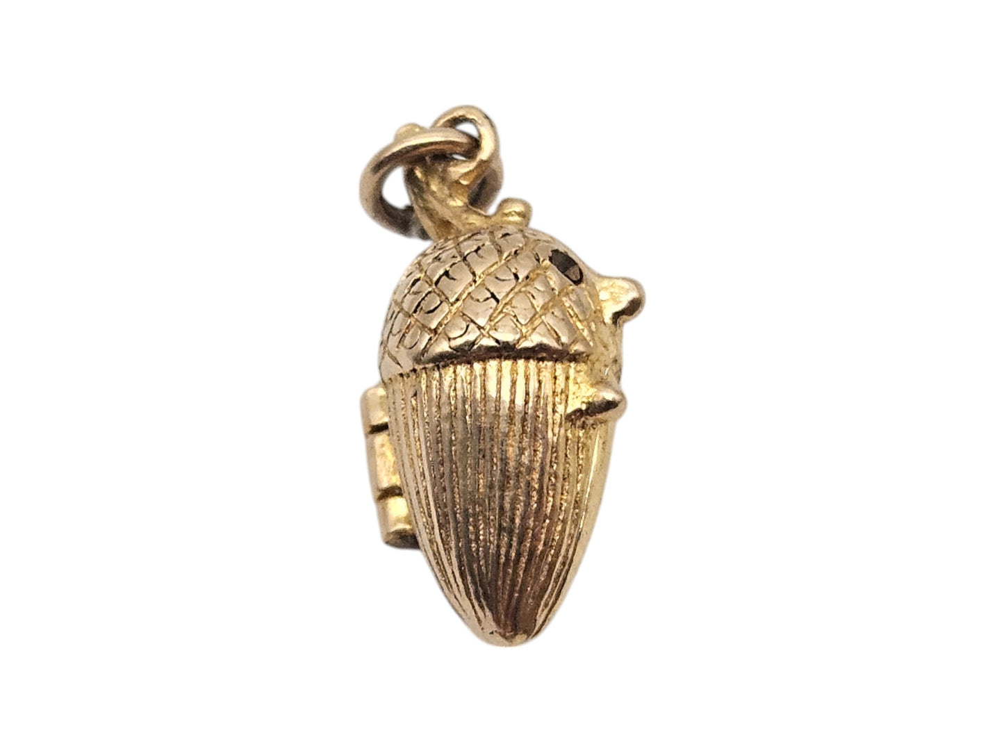 Rare 9ct 375 Yellow Gold Squirrel Inside Acorn Opening Charm 1960 L 1.6 cm 2.3 g.