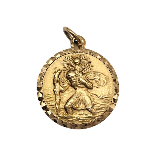 Georg Jensen 9ct 375 Yellow Gold St Christopher Charm 1966 L 1.7 cm 2.9 g.