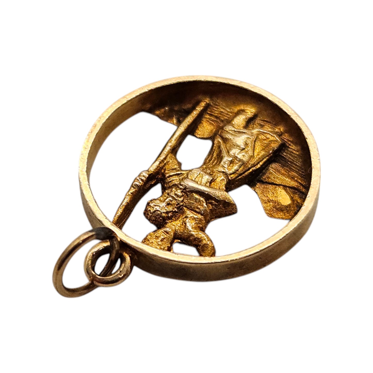 9ct 375 Yellow Gold St Christopher Charm 1959 L 1.4 cm 1.6 g.